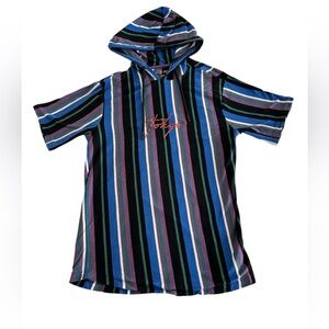 Vox Populi Hooded Striped Shirt | Size M | Multicolored Casual Streetwear Top